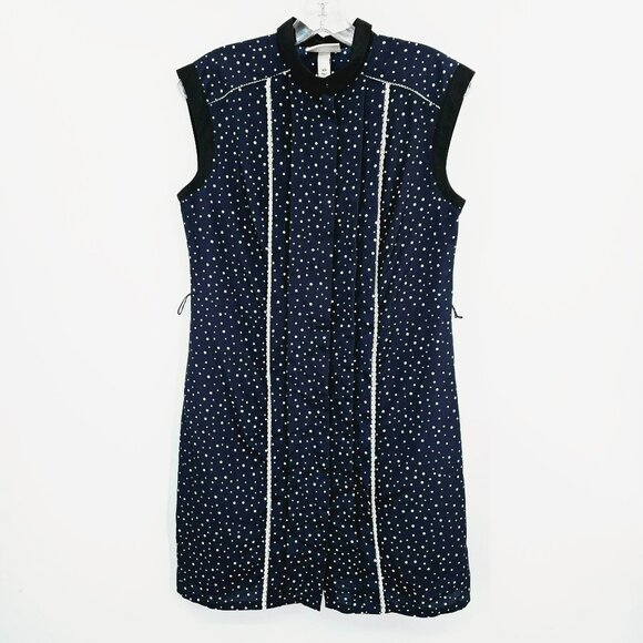 Jason Wu x Target Dress Mini Shift XS Blue Polka Dot Collared Button Front New - Picture 1 of 10